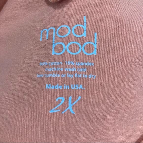 Mod Bod v-neck elbow sleeve soft stretchy top size 2X basic layering everyday - Picture 2 of 4